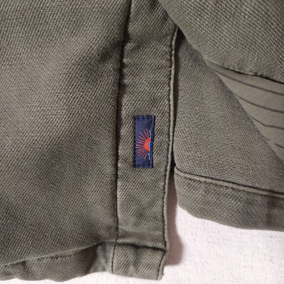 Faherty Shirt Jacket Mens XS Utility Long Sleeve Button Up Pockets Army Green - Picture 7 of 14